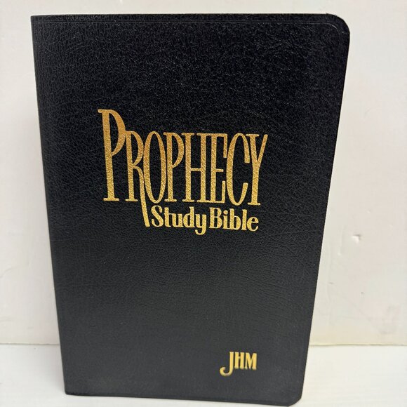 1997 Prophecy Study Bible John Hagee Bonded Leather Gilded Edge Signed - O1186 - Picture 1 of 8